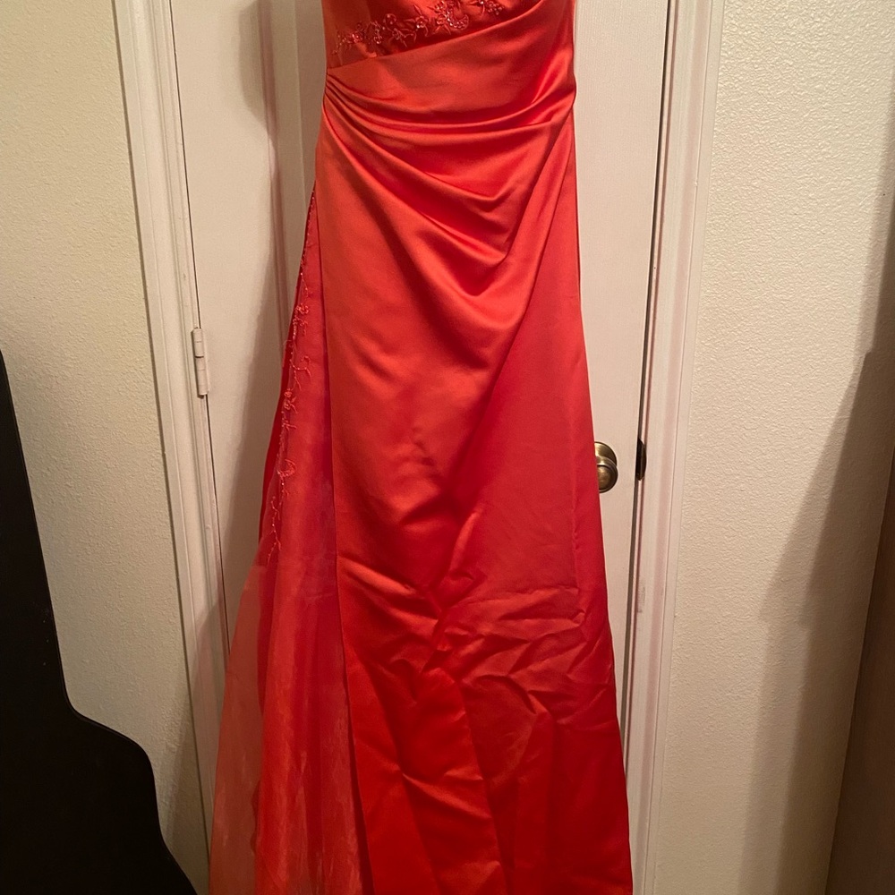 David's Bridal  Strapless Ruched Gown